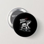 Coole Schildkröte auf Skateboard Lustiges Turbo Vi Button (Vorne & Hinten)