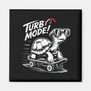 Coole Schildkröte auf Skateboard Lustiges Turbo Vi Magnet