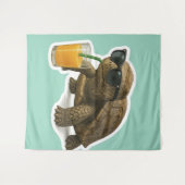 Coole Schildkröte, die Saft trinkt Sticker Wandteppich (Vorderseite (Horizontal))