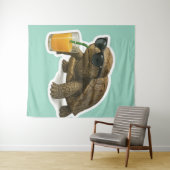 Coole Schildkröte, die Saft trinkt Sticker Wandteppich (Beispiel (Horizontal))