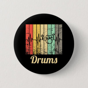 Coole Schlagzeug Drum-Kit Percussion Vintage Retro Button