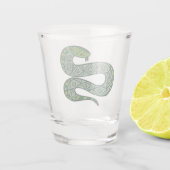 Coole Schlange metallisierte Stammes- Kunst Schnapsglas (Rückseite)