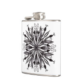 Coole Schlangen schwarz-weiß-botanisch-gotisch Flachmann (Links)