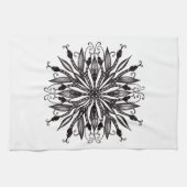 Coole Schlangen schwarz-weiß-botanisch-gotisch Geschirrtuch (Horizontal)