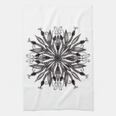 Coole Schlangen schwarz-weiß-botanisch-gotisch Geschirrtuch (Vertikal)