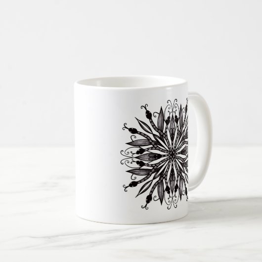 Coole Schlangen schwarz-weiß-botanisch-gotisch Kaffeetasse (VorderseiteRechts)
