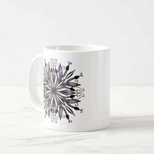 Coole Schlangen schwarz-weiß-botanisch-gotisch Kaffeetasse (Vorderseite Links)