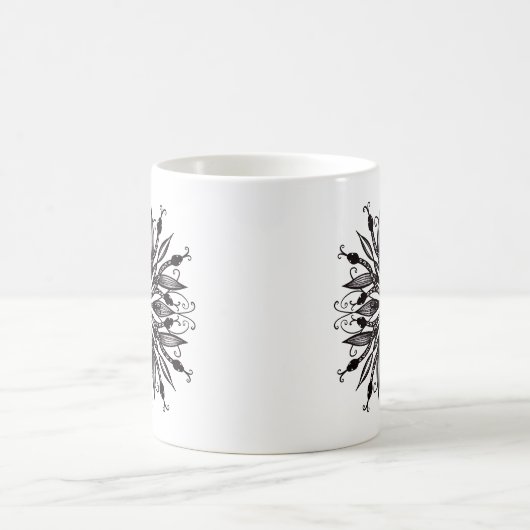 Coole Schlangen schwarz-weiß-botanisch-gotisch Kaffeetasse (Mittel)