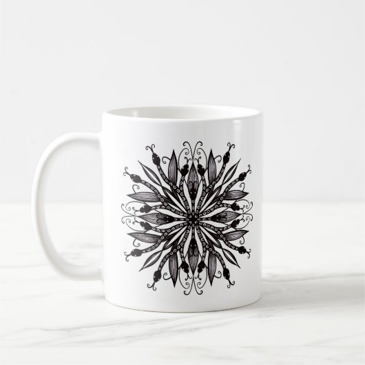 Coole Schlangen schwarz-weiß-botanisch-gotisch Kaffeetasse (Links)
