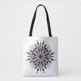 Coole Schlangen schwarz-weiß-botanisch-gotisch Tasche