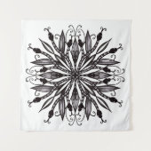 Coole Schlangen schwarz-weiß-botanisch-gotisch Wandteppich (Vorderseite (Horizontal))