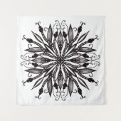 Coole Schlangen schwarz-weiß-botanisch-gotisch Wandteppich (Vorderseite)