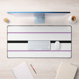 Coole, schlanke, Lila Racing Streifen auf Weiß Schreibtischunterlage