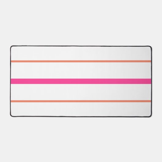 Coole, schlanke, rosa, orangefarbene Streifen auf Schreibtischunterlage (Vorderseite)
