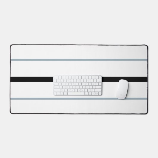 Coole, schlanke schwarze Schieferstreifen auf weiß Schreibtischunterlage (Tastatur & Maus)