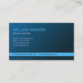 Coole Schlicht Blue and Gray Moderne Visitenkarte (Rückseite)