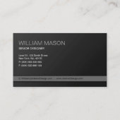 Coole Schlichte Schwarz/Grau Moderne Visitenkarte (Rückseite)