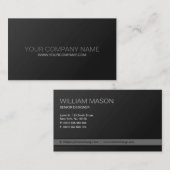 Coole Schlichte Schwarz/Grau Moderne Visitenkarte (Vorne/Hinten)