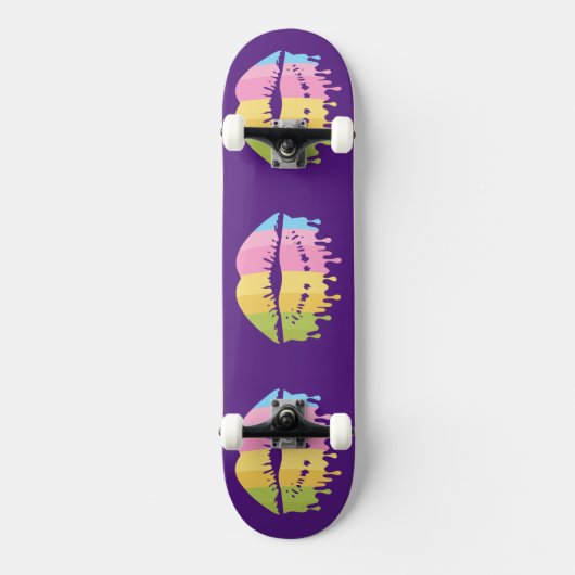 Coole Schmelzen der Lippen Skateboard (Vorderseite)