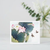 coole Schmetterlingskunst aus Chinesischem Lotus-B Postkarte (Stehend Vorderseite)