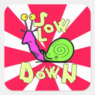 Coole Schnecken-Carton-Aufkleber Quadratischer Aufkleber