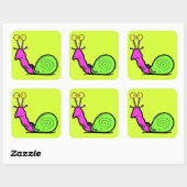 Coole Schneckenzeichnung v4 quadratische Aufkleber (Blatt)