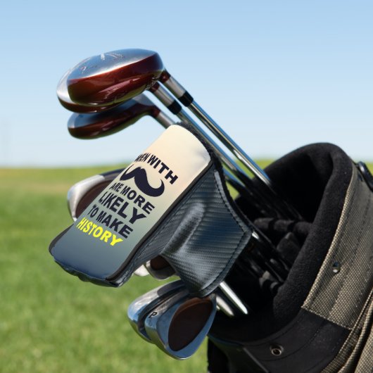 Coole Schnurrbart-Zitat-Typografie Golf Headcover (In Situ)