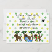 Coole Schokolade Labradors Pool Party Einladung (Rückseite)