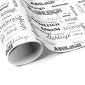 Coole Schriftart Ihr Name Personalisiert Geschenkpapier (Rolleneckpunkt)