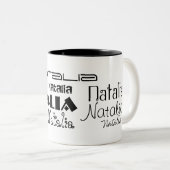 Coole Schriftart Ihr Name Personalisiert Zweifarbige Tasse (VorderseiteRechts)