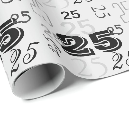 Coole Schriftart Nummern Personalisiert Geschenkpapier (Rolleneckpunkt)