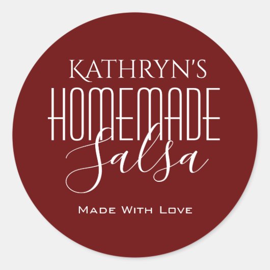 Coole Schriftart Personalisiertes Gütesiegel "Home Runder Aufkleber (Vorderseite)