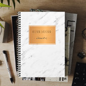 Coole Schule aus weißem Marmor Notizblock