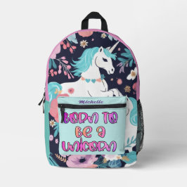 Coole Schultasche, Geboren als Einhorn Personalisi Bedruckter Rucksack