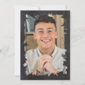 Coole Schwarz-Gelb-Chalk-Celebrate-Graduierungspar Einladung (Rückseite)