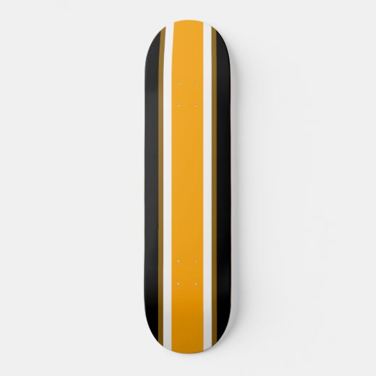 Coole, schwarz-gelb-gelbe Streifen Skateboard (Vorderseite)