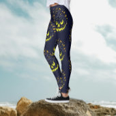Coole Schwarz-Gelb-Kürbislaterne Kürbis Halloween Leggings