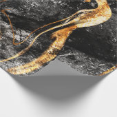Coole Schwarz-Gold-Marmortextur Geschenkpapier (Ecke)