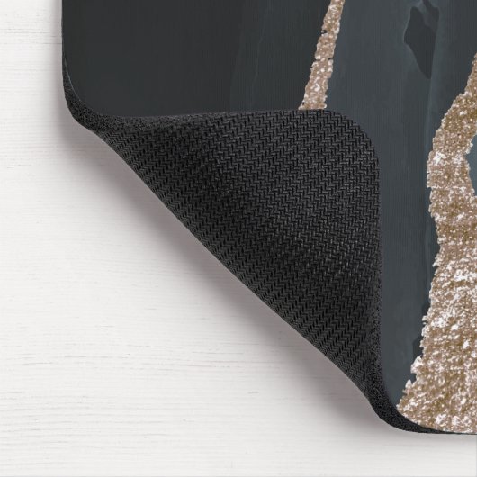 Coole Schwarz-Gold-Marmortextur Mousepad (Ecke)