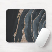 Coole Schwarz-Gold-Marmortextur Mousepad (Mit Mouse)