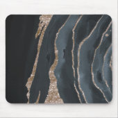Coole Schwarz-Gold-Marmortextur Mousepad (Vorne)