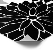 Coole Schwarz-Graue Blume Blüten Blütendruck Poster (Ecke)