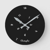 Coole Schwarz-Jumbled-Stunden Kinderdekoration Runde Wanduhr (Vorderseite)
