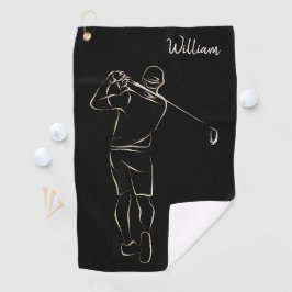 Coole Schwarz-Moderne Ihren Namen klassiges Maskul Golfhandtuch