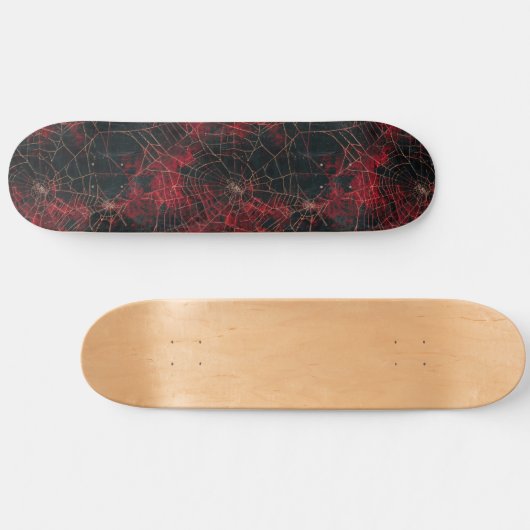 Coole Schwarz-Rot-Spike-Webdesign-Skateboard Skateboard (Horizontal)