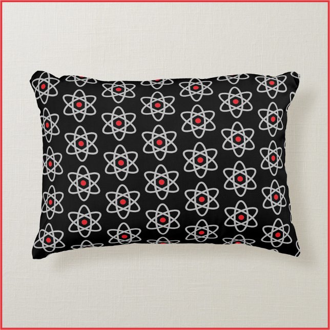 Coole Schwarz-Rot-Wissenschaft Atom Pillow Dekokissen (Von Creator hochgeladen)