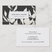 Coole Schwarz-Weiß-Blätter Visitenkarte (Vorne/Hinten)