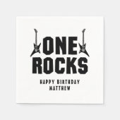 Coole Schwarz-Weiß-Rocks 1. Geburtstag Serviette (Vorderseite)