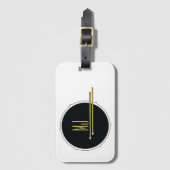 Coole Schwarz-Weiß-Trommeln-Initialen Mit Monogram Gepäckanhänger (Vorderseite Vertikal)