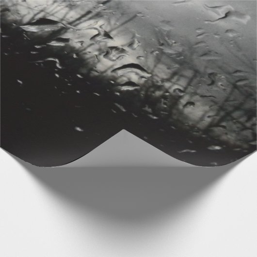 Coole Schwarz-Weiß-Wassertropfen Geschenkpapier (Ecke)